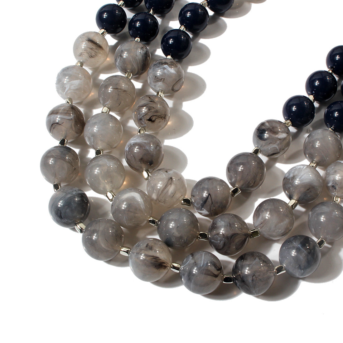 Venta al por mayor de plástico multicapa exagerada pendientes collar conjunto de joyas
